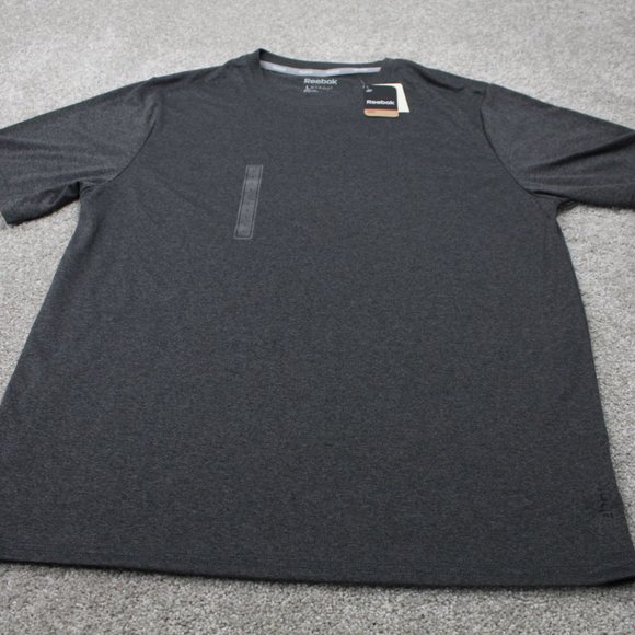 Reebok Vector Tee Shirt NWT Mens Large Gray Polyester S/S Pullover Crewneck - Picture 2 of 11